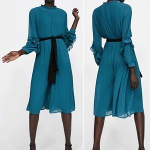 Pleated Jumpsuit Dress | Zara | Size L